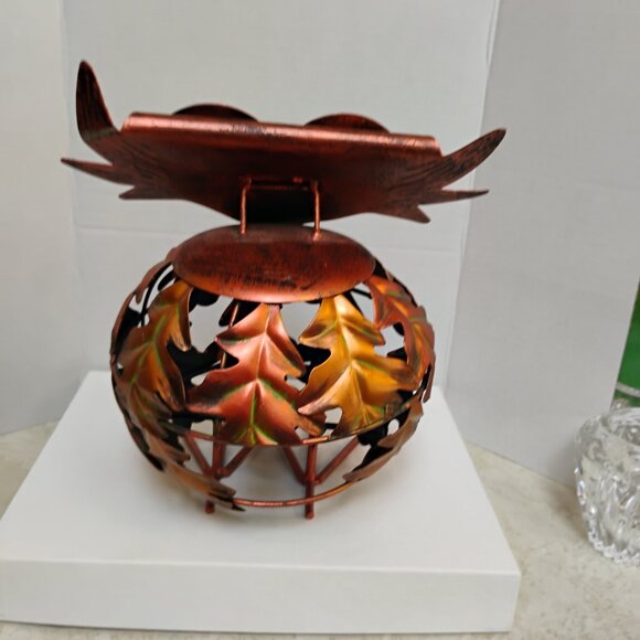 Pier 1 Owl Metal Tealight Candle/Lantern Holder Body Cooper/Gold Mate Finish - Picture 4 of 4